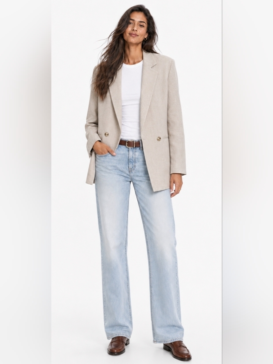 Old Navy Jackets & Blazers - OLD NAVY Double-Breasted Linen-Blend Blazer
